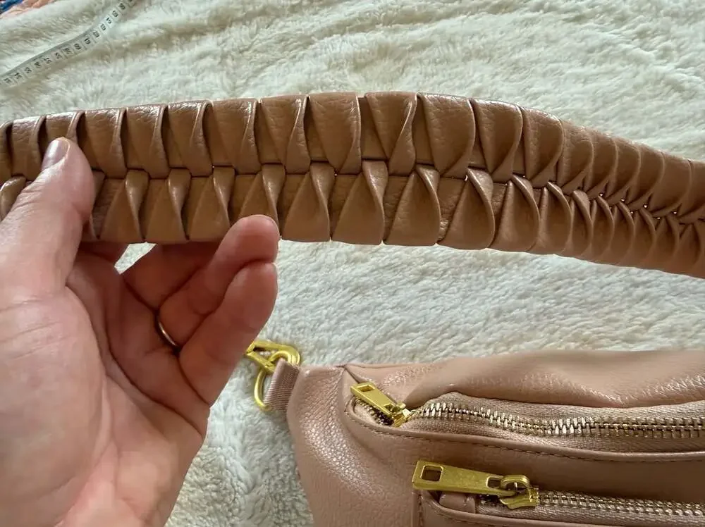 Fawn Design Warm Blush Crossbody Bag with braided strap | Vegan Leather